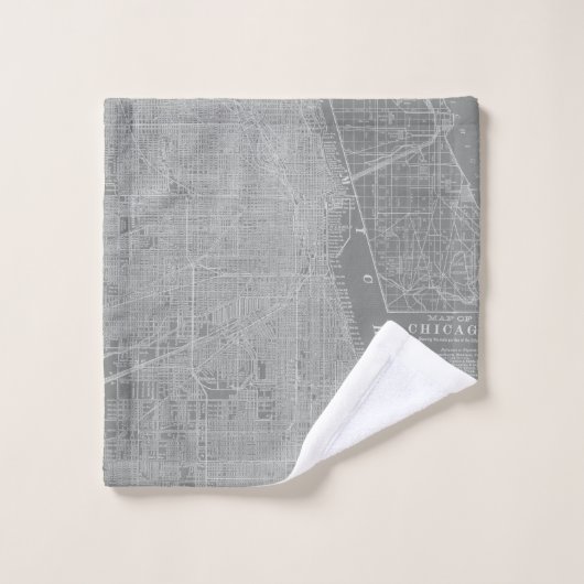 Schets van Chicago City Map Bad Handdoek (Wasdoekje)