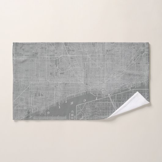 Schets van Chicago City Map Bad Handdoek (Handdoek)