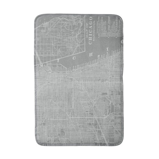 Schets van Chicago City Map Badmat (Voorkant Verticaal)