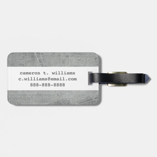 Schets van Chicago City Map Bagagelabel (Achterkant horizontaal)