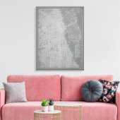 Schets van Chicago City Map Canvas Afdruk (Insitu (Woonkamer))