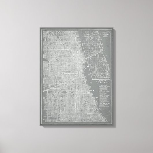 Schets van Chicago City Map Canvas Afdruk (Voorkant)