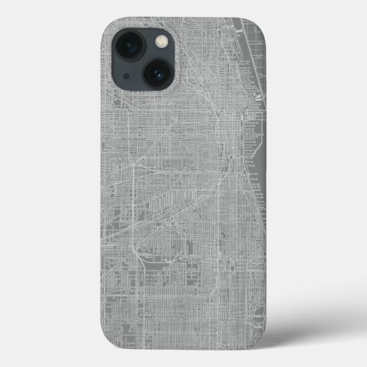 Schets van Chicago City Map Case-Mate iPhone Case (Achterkant)