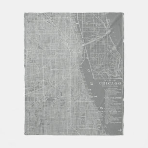 Schets van Chicago City Map Fleece Deken