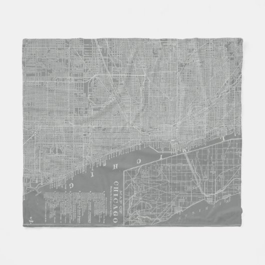 Schets van Chicago City Map Fleece Deken (Voorkant (Horizontaal))