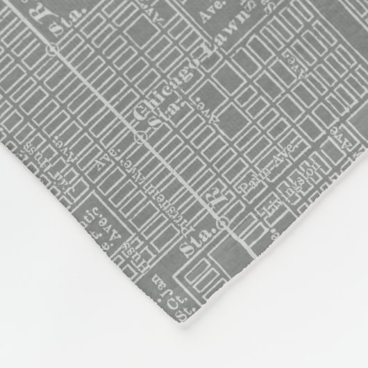 Schets van Chicago City Map Fleece Deken (Hoek)