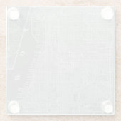 Schets van Chicago City Map Glazen Onderzetter (Achterkant)