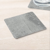 Schets van Chicago City Map Kartonnen Onderzetters (Schuin)