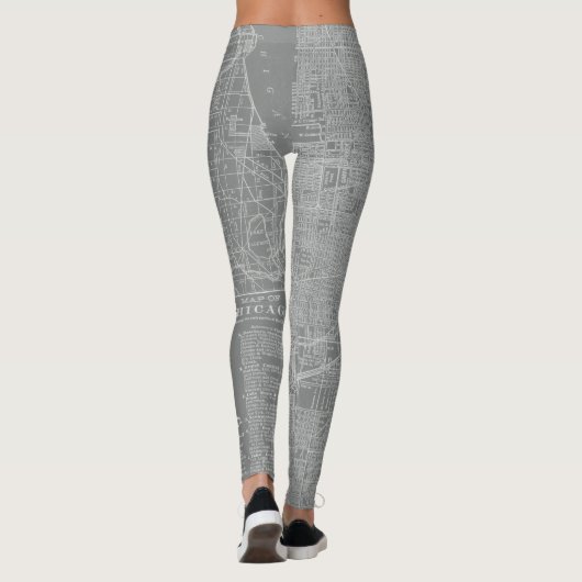 Schets van Chicago City Map Leggings (Achterkant)