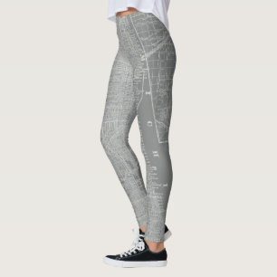 Schets van Chicago City Map Leggings