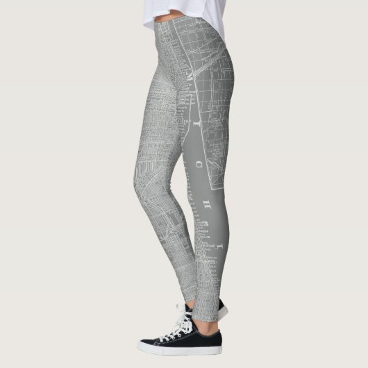 Schets van Chicago City Map Leggings (Links)