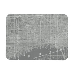Schets van Chicago City Map Magneet