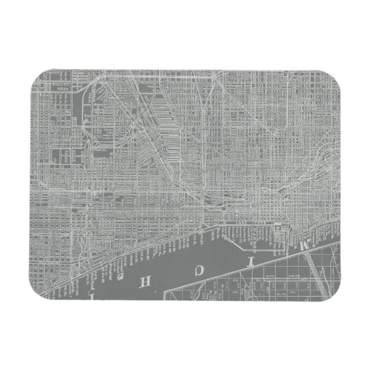 Schets van Chicago City Map Magneet (Horizontaal)