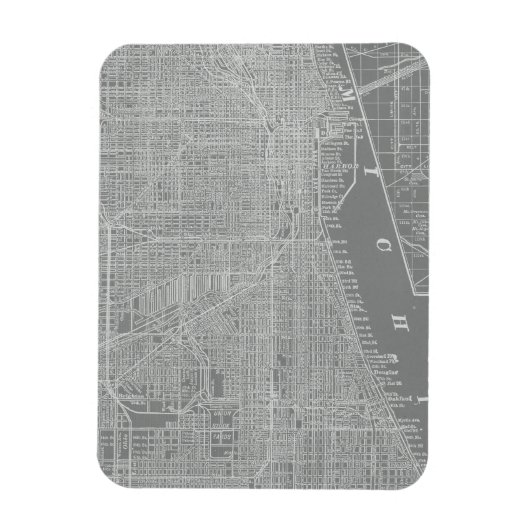Schets van Chicago City Map Magneet (Verticaal)