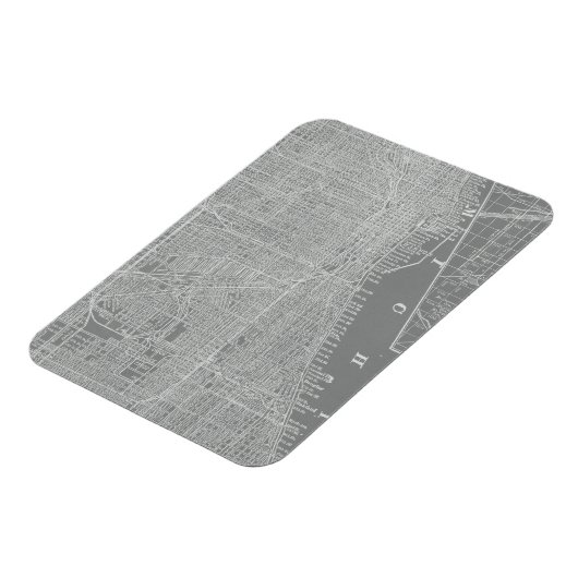 Schets van Chicago City Map Magneet (Linkerzijde)
