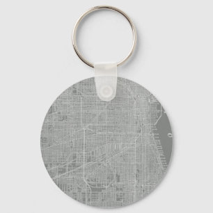 Schets van Chicago City Map Sleutelhanger