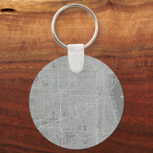Schets van Chicago City Map Sleutelhanger (Voorkant)