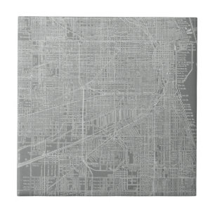 Schets van Chicago City Map Tegeltje