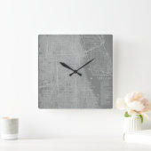 Schets van Chicago City Map Vierkante Klok (Huis)