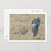 Schets van Christus die op water loopt (w/c op pap Briefkaart (Voorkant / Achterkant)