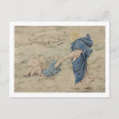 Schets van Christus die op water loopt (w/c op pap Briefkaart (Voorkant)