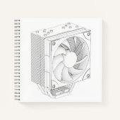 Schets van computer processor koeler notitieboek (Voorkant)
