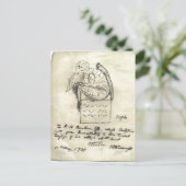 Schets van Cthulhu door Briefkaart van Lovecraft (Staand voorkant)