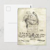 Schets van Cthulhu door Briefkaart van Lovecraft (Voorkant / Achterkant)