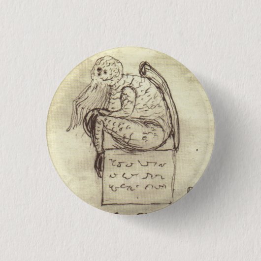 Schets van Cthulhu door Lovecraft Ronde Button 3,2 Cm (Voorkant)