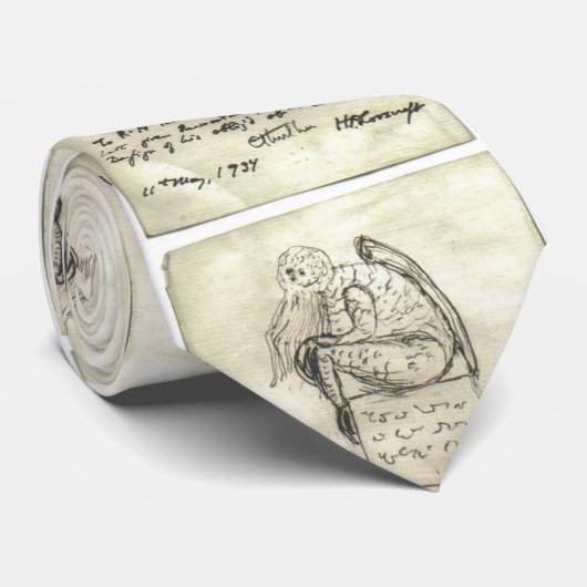 Schets van Cthulhu door Lovecraft-Stropdas Stropdas (Opgerold)