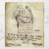 Schets van Cthulhu door Lovecraft Wijn Etiket (Enkel label)