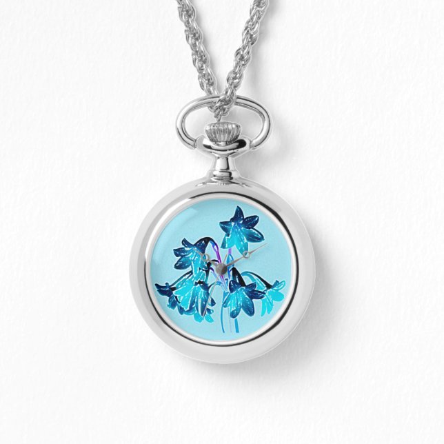 Schets van Daylilies - Cobalt en Sky Blue Horloge (Voorkant)