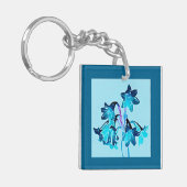Schets van Daylilies - Cobalt en Sky Blue Sleutelhanger (Voorkant Links)