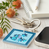 Schets van Daylilies - Cobalt en Sky Blue Sleutelhanger (Voorkant Rechts)