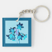 Schets van Daylilies - Cobalt en Sky Blue Sleutelhanger (Achterkant)