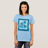 Schets van Daylilies - Cobalt en Sky Blue T-shirt (Voorkant volledig)