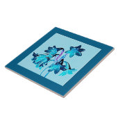 Schets van Daylilies - Cobalt en Sky Blue Tegeltje (Zijkant)