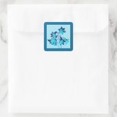 Schets van Daylilies - Cobalt en Sky Blue Vierkante Sticker (Tas)
