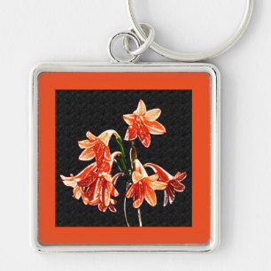 Schets van Daylilies - Mandarijns oranje en Rust Sleutelhanger