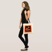 Schets van Daylilies - Mandarijns oranje en Rust Tote Bag (Voorkant (model))