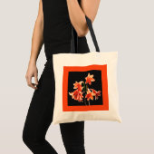 Schets van Daylilies - Mandarijns oranje en Rust Tote Bag (Voorkant (product))