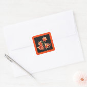 Schets van Daylilies - Mandarijns oranje en Rust Vierkante Sticker (Envelop)