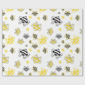 schets van de achtergrond van het bijenpatroon cadeaupapier (Vlak)