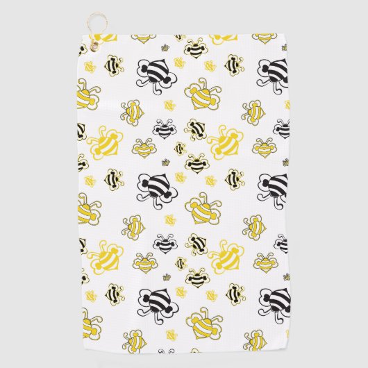 schets van de achtergrond van het bijenpatroon golfhanddoek (Voorkant)