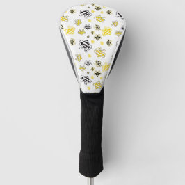 schets van de achtergrond van het bijenpatroon golfheadcover