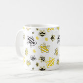 schets van de achtergrond van het bijenpatroon koffiemok (Voorkant links)