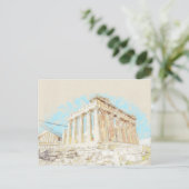 Schets van de Acropolis Hill in Athene, Griekenlan Briefkaart (Staand voorkant)