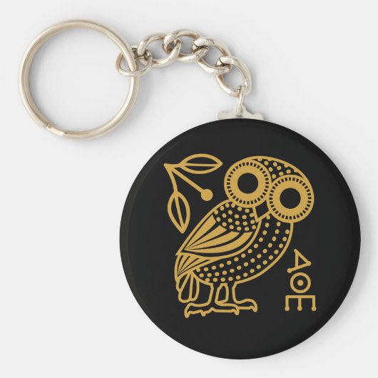 Schets van de Atheense Owl van de oude Griekse mun Sleutelhanger (Voorkant)