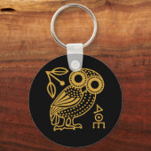 Schets van de Atheense Owl van de oude Griekse mun Sleutelhanger (Achterkant)