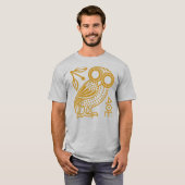 Schets van de Atheense Owl van de oude Griekse mun T-shirt (Voorkant volledig)